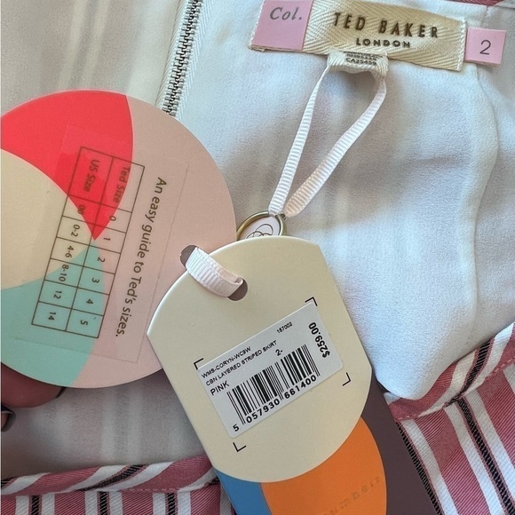 Ted Baker Corn Layered Striped Ruffle Hem Midi Pencil Skirt NWT - Picture 13 of 16